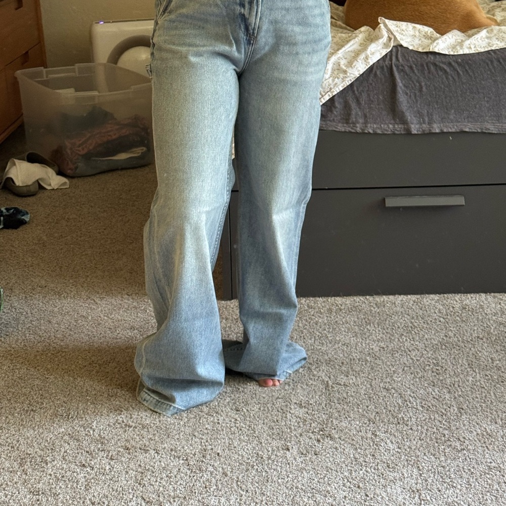 High rise wide leg jeans
